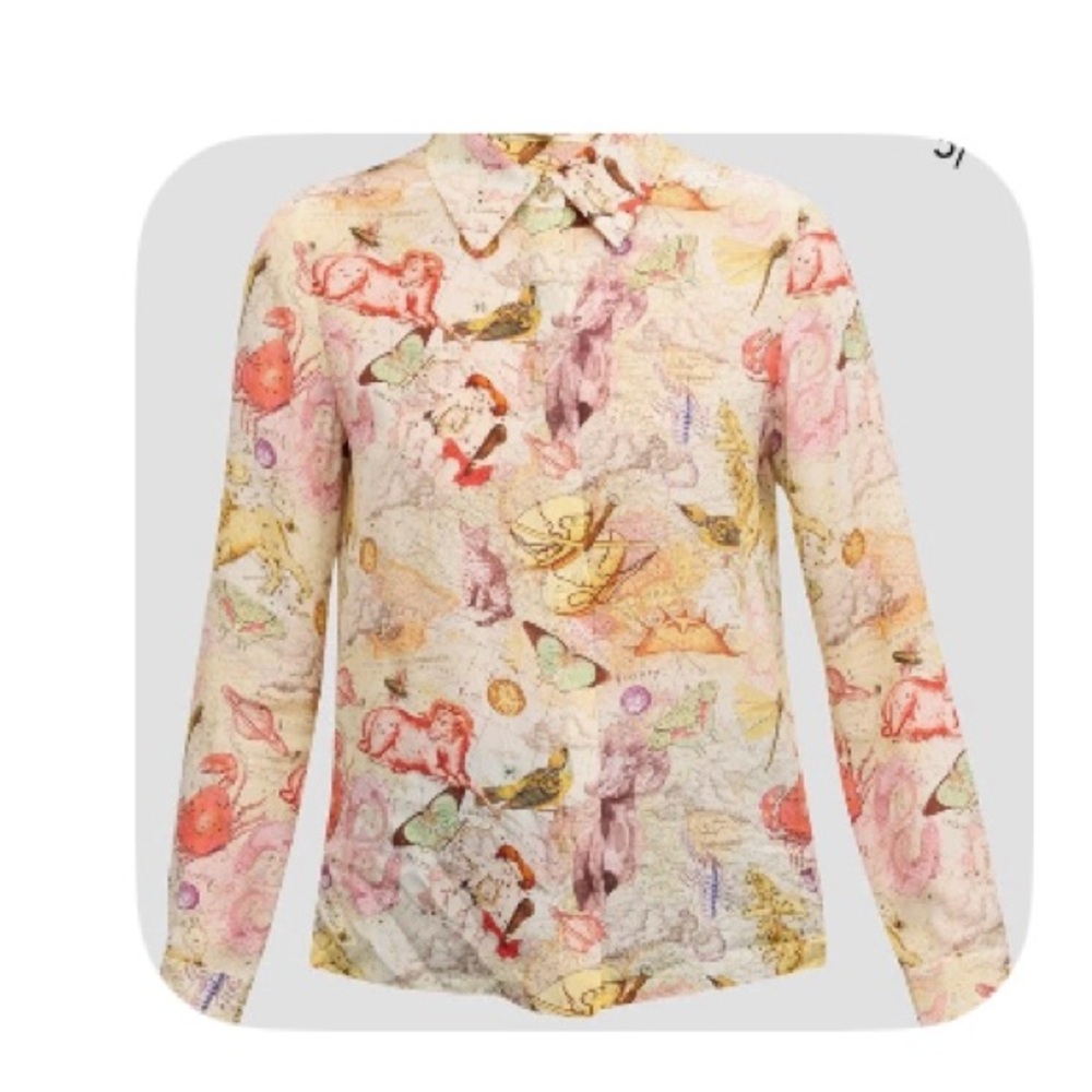Alice Olivia Willa Placket Shirt Zodiac Love , NWT